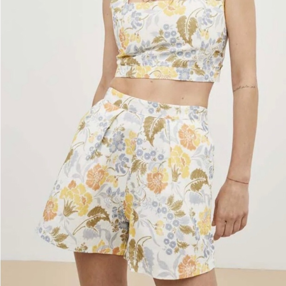The new society linen cotton Floral Women's Shorts